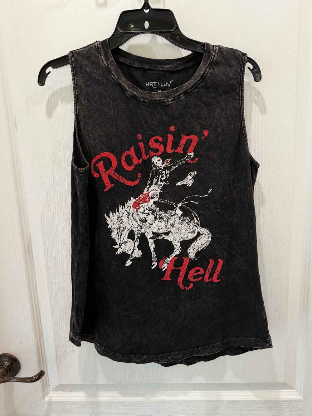Raisin' Hell Black Graphic Muscle Tank - HRT + LUV